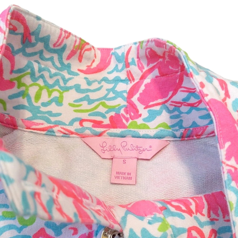 Lilly Pulitzer Captain Popover Pullover Lobstah Roll Pop-Up Small - Picture 2 of 10